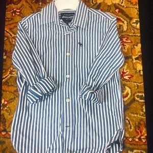 Abercrombie blue and white stripped shirt